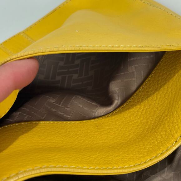 Cole Haan Yellow Pebble Leather Crossbody Bag Swingpack Adjustable Strap Handbag - Picture 7 of 9